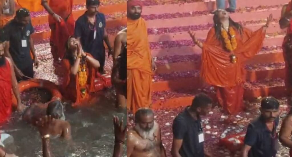 Junagadh News: ભગવા કપડા પહેરીને કિર્તી પટેલે સાધુઓ વચ્ચે મૃગી કૂંડમાં ડૂબકી લગાવી, તંત્રએ બહાર કાઢી તો પોલીસને જેમતેમ બોલી